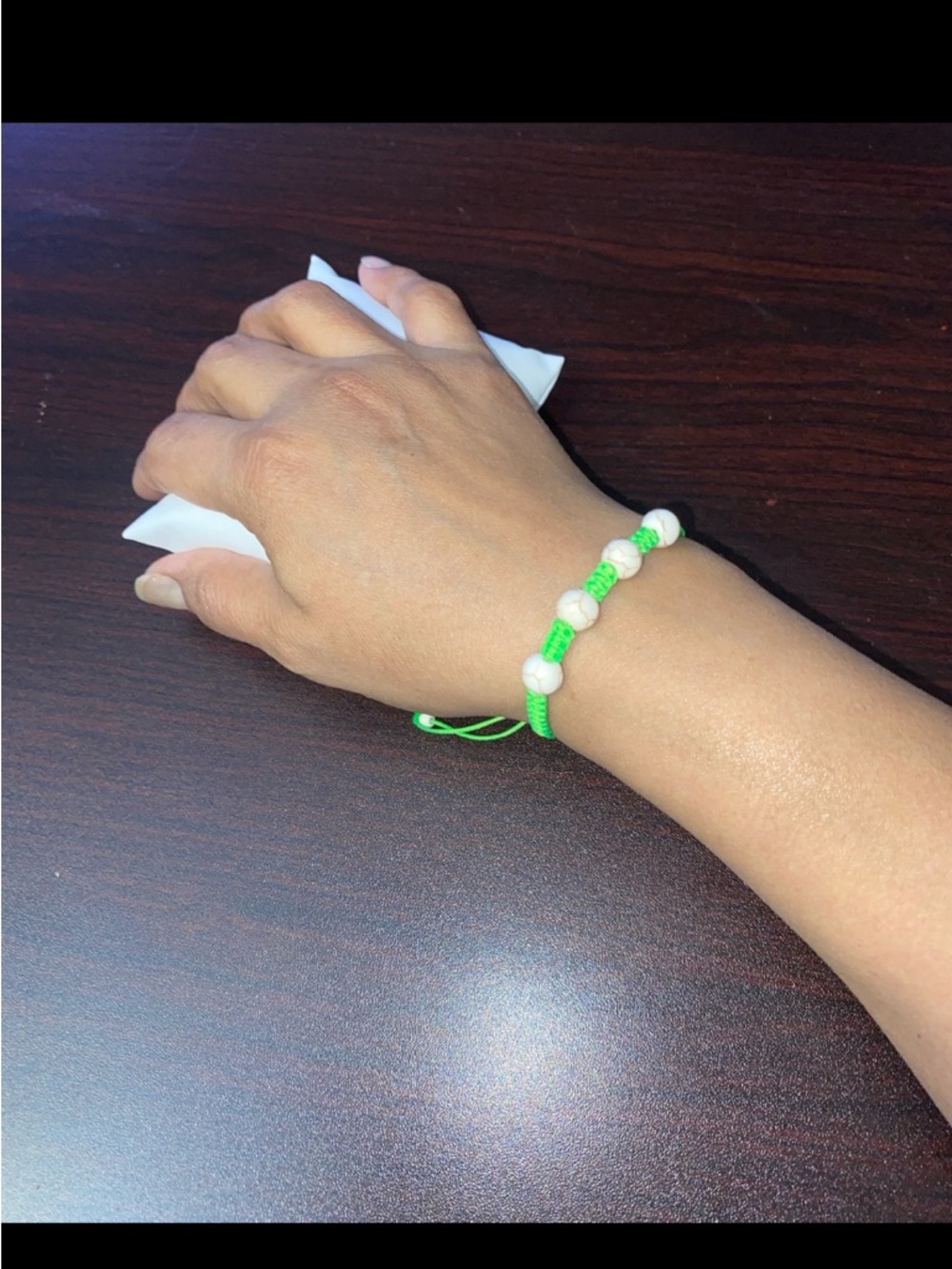 Neon Green Beaded Macrame Bracelet